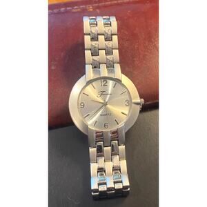 Men's 40mm Brushed Metal and Sil;ver Tone Fondini Watch
